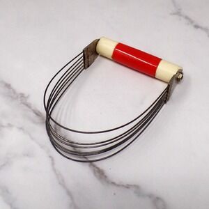 Vintage Androck Pastry Blender, Red & Cream Striped Plastic Handle